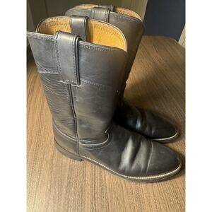 Black‎ Justin Ropers Western Cowboy Boots Y2K